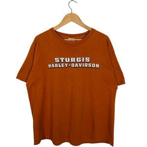 2012 Harley Davidson Sturgis Rally Crew Tee Burnt Orange men's size XL